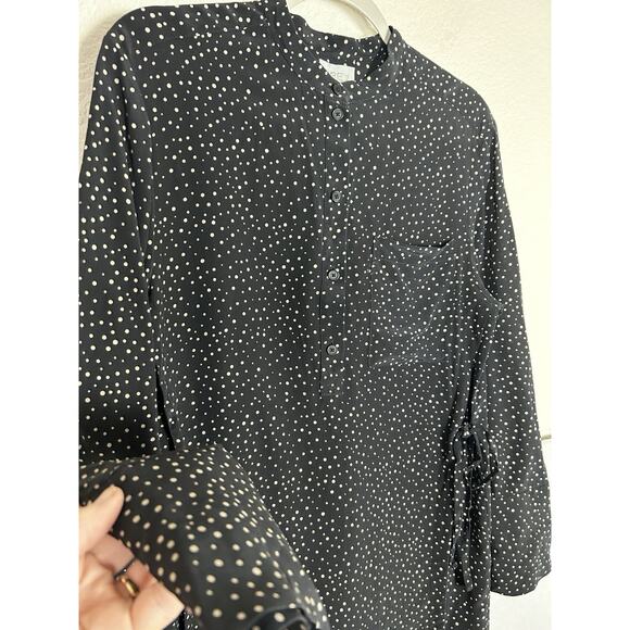 Grey jason wu Sz 6 silk modern polka dot black & beige tunic waist defining ties - Picture 3 of 7